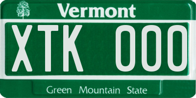 VT license plate XTK000