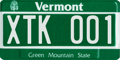 VT license plate XTK001