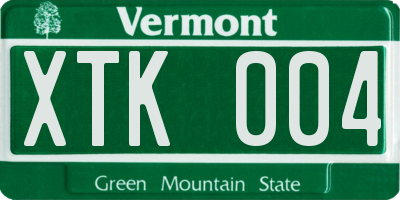 VT license plate XTK004