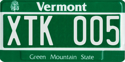 VT license plate XTK005