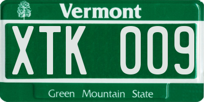 VT license plate XTK009