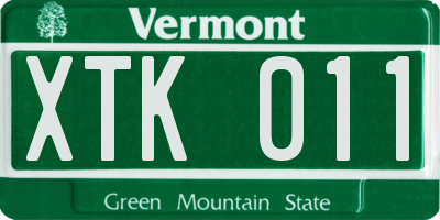 VT license plate XTK011