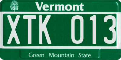 VT license plate XTK013