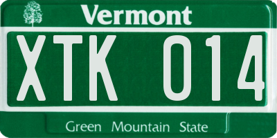 VT license plate XTK014