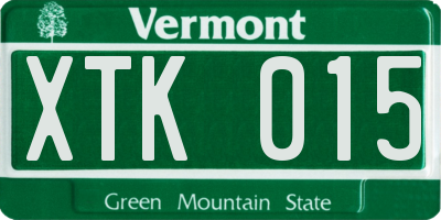 VT license plate XTK015