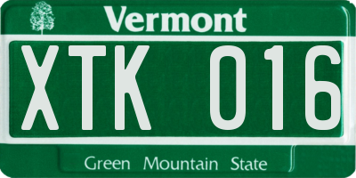 VT license plate XTK016