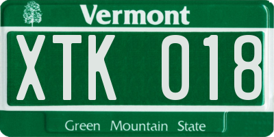 VT license plate XTK018