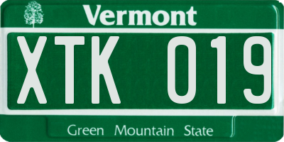 VT license plate XTK019