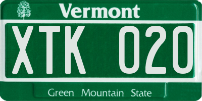 VT license plate XTK020