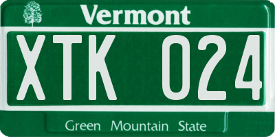 VT license plate XTK024