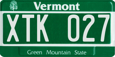 VT license plate XTK027