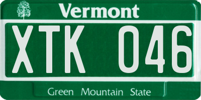 VT license plate XTK046