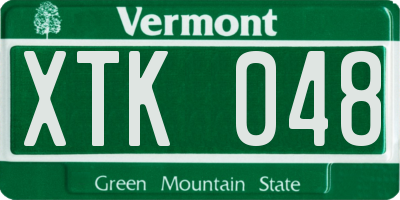 VT license plate XTK048