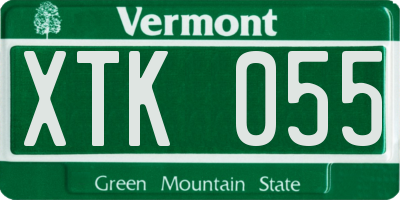 VT license plate XTK055