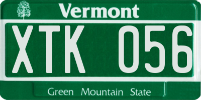 VT license plate XTK056