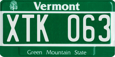 VT license plate XTK063