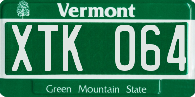 VT license plate XTK064