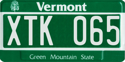 VT license plate XTK065