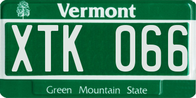 VT license plate XTK066