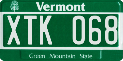 VT license plate XTK068