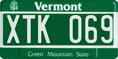 VT license plate XTK069