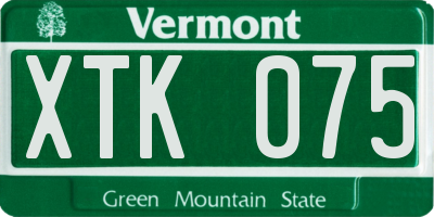 VT license plate XTK075