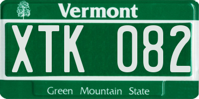 VT license plate XTK082