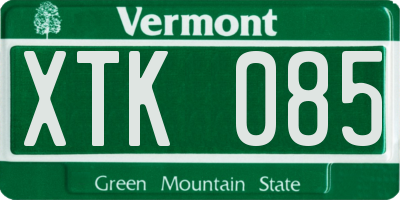 VT license plate XTK085