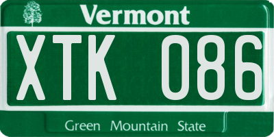 VT license plate XTK086