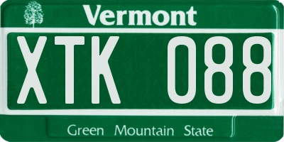 VT license plate XTK088