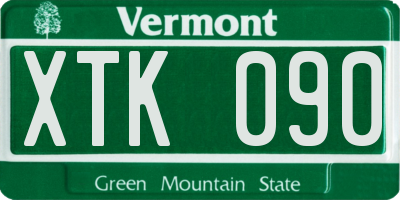 VT license plate XTK090