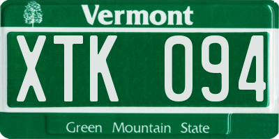 VT license plate XTK094