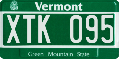 VT license plate XTK095