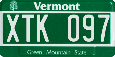 VT license plate XTK097