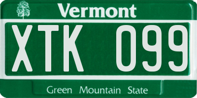 VT license plate XTK099