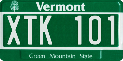 VT license plate XTK101