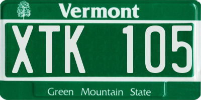 VT license plate XTK105