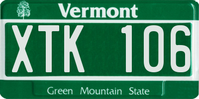 VT license plate XTK106