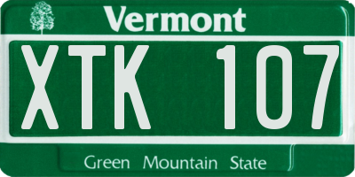 VT license plate XTK107