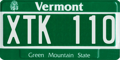 VT license plate XTK110