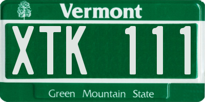 VT license plate XTK111