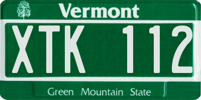 VT license plate XTK112