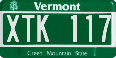 VT license plate XTK117