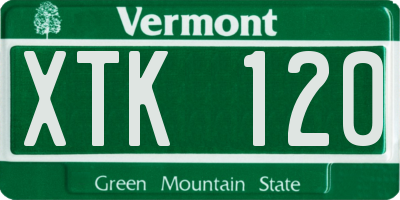 VT license plate XTK120