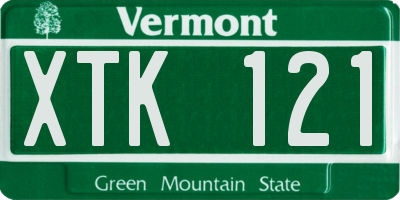 VT license plate XTK121