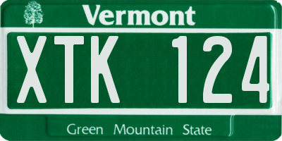 VT license plate XTK124