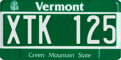 VT license plate XTK125