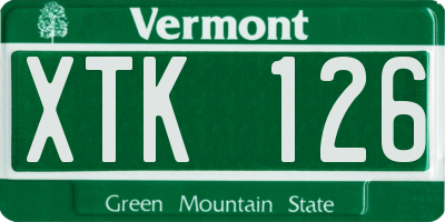 VT license plate XTK126