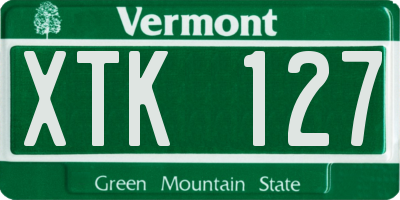 VT license plate XTK127
