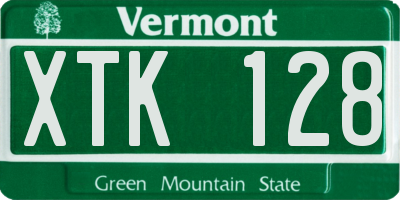VT license plate XTK128